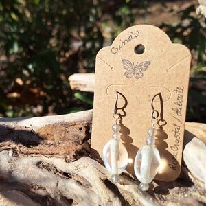 Crystal and labradorite beaded earrings